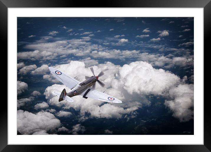 28 Squadron Spitfire Framed Mounted Print by J Biggadike