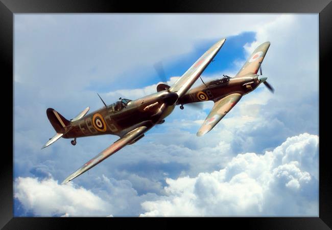 The BBMF Spitfire and Hurricane Framed Print by J Biggadike