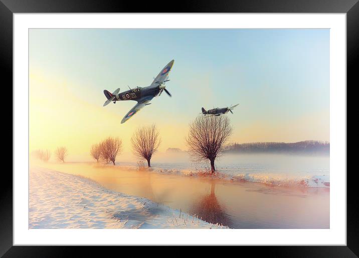 Snow Day Framed Mounted Print by J Biggadike