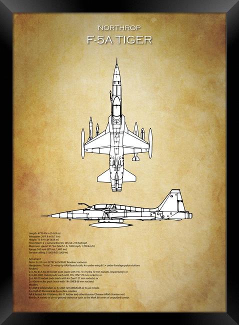 F-5a Tiger Framed Print by J Biggadike