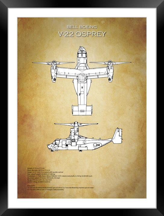 Bell Boeing V-22 Osprey Framed Mounted Print by J Biggadike