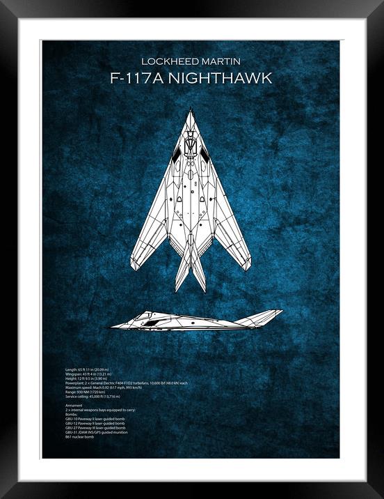 F-117 Nighthawk Framed Mounted Print by J Biggadike