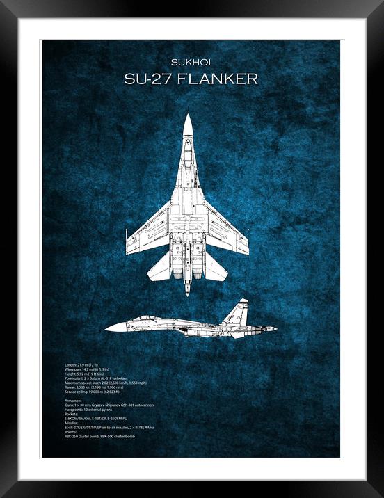 SU-27 Flanker Framed Mounted Print by J Biggadike
