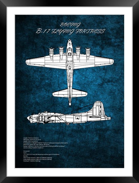 B17 Flying Fortress Framed Mounted Print by J Biggadike