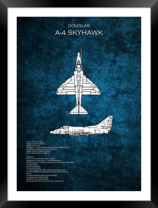 A4 Skyhawk Framed Mounted Print by J Biggadike