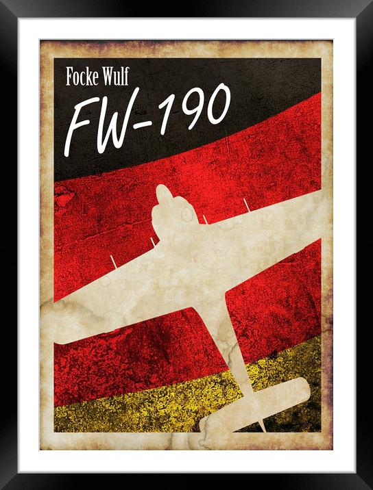 FW190 Vintage Poster Framed Mounted Print by J Biggadike