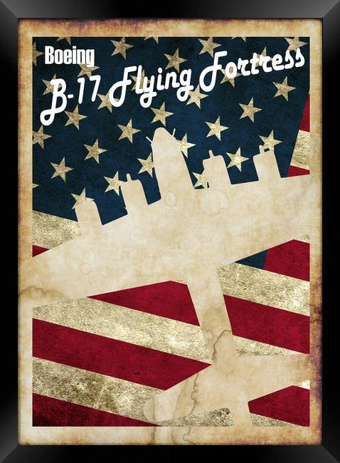 B17 Flying Fortress Vintage Framed Print by J Biggadike