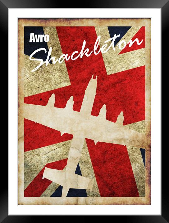 Avro Shackleton Vintage poster Framed Mounted Print by J Biggadike
