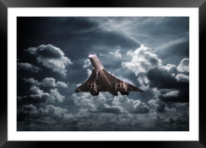 Concorde Approaches Framed Mounted Print by J Biggadike