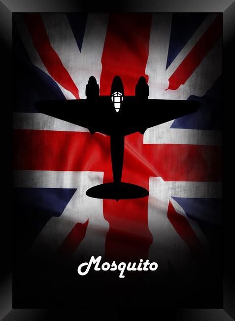 de havilland Mosquito Union Jack Framed Print by J Biggadike