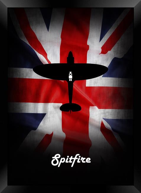 Supermarine Spitfire Union jack Framed Print by J Biggadike