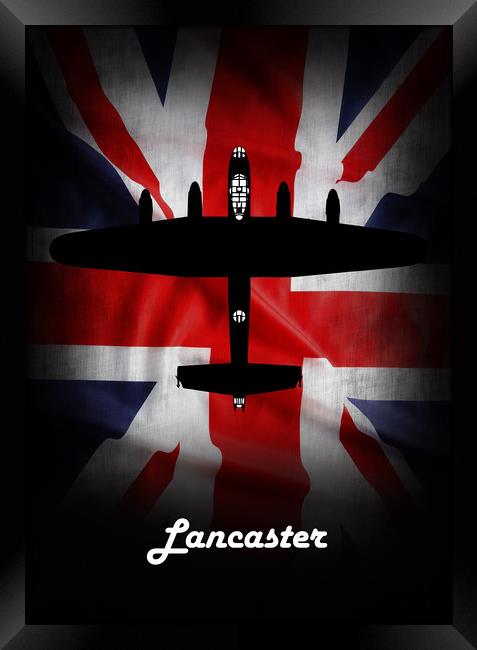 Lancaster Bomber Union Jack Framed Print by J Biggadike