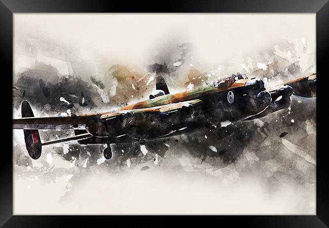 Lancaster Bomber CWHM  - Painting Framed Print by J Biggadike