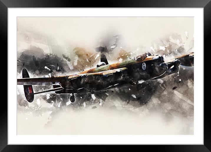 Lancaster Bomber CWHM  - Painting Framed Mounted Print by J Biggadike