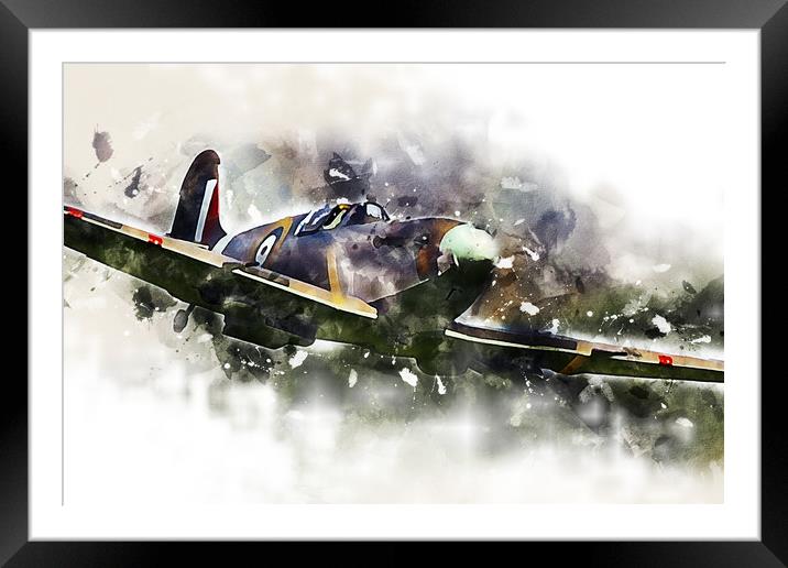 Supermarine Spitfire Mk1 - Painting Framed Mounted Print by J Biggadike
