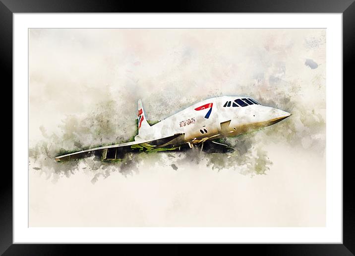 BA Concorde - Painting Framed Mounted Print by J Biggadike