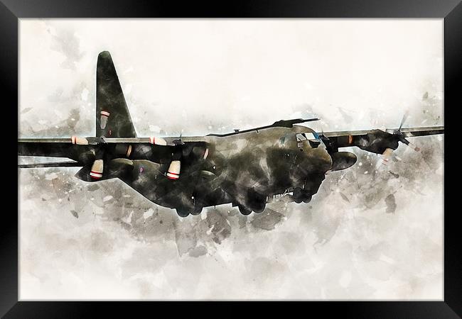 RAF C130 Hercules - Painting Framed Print by J Biggadike