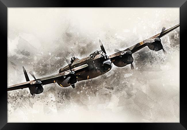 Avro Lancaster Bomber - Painting Framed Print by J Biggadike