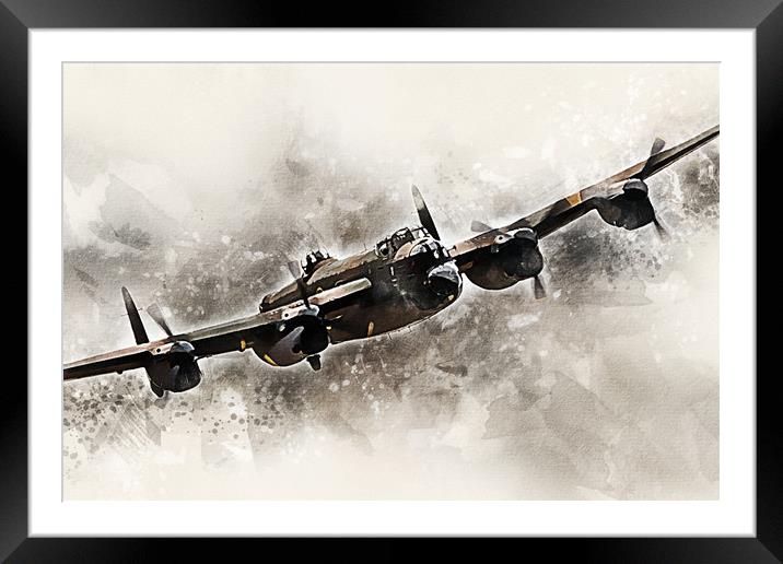 Avro Lancaster Bomber - Painting Framed Mounted Print by J Biggadike