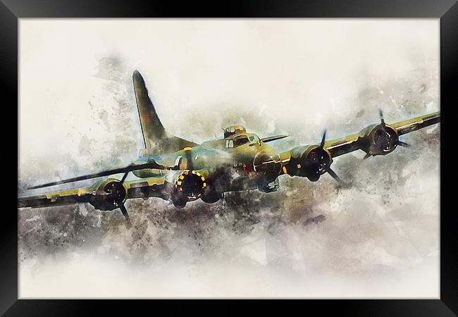 B-17 Flying Fortress - Painting Framed Print by J Biggadike