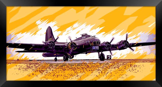 B17 Flying Fortress Comic Strip Framed Print by J Biggadike
