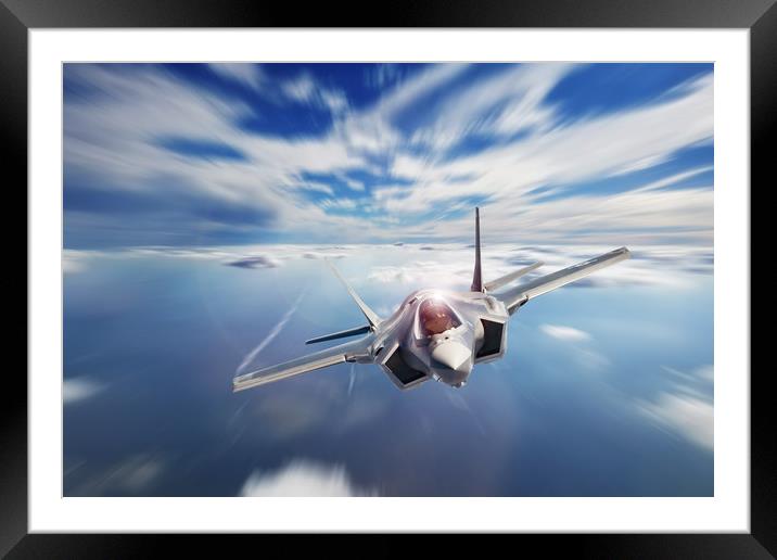 The F-35 Framed Mounted Print by J Biggadike