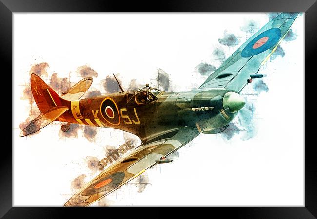 Spitfire Mk LFIXe Tech Framed Print by J Biggadike