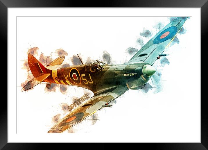 Spitfire Mk LFIXe Tech Framed Mounted Print by J Biggadike