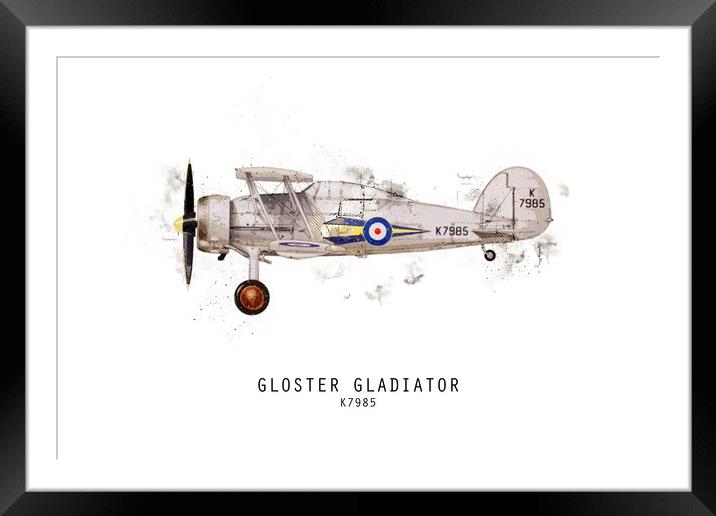 Gladiator Sketch - K7985 Framed Mounted Print by J Biggadike