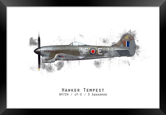 Tempest Sketch - NV724 Framed Print by J Biggadike