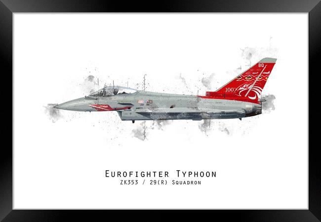 Typhoon Sketch - ZK353 Framed Print by J Biggadike