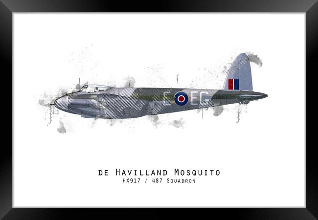 Mosquito Sketch - HX917 Framed Print by J Biggadike