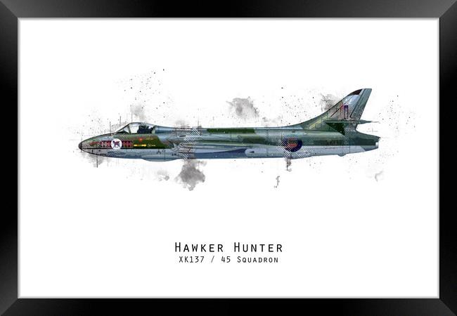 Hunter Sketch - XK137 Framed Print by J Biggadike