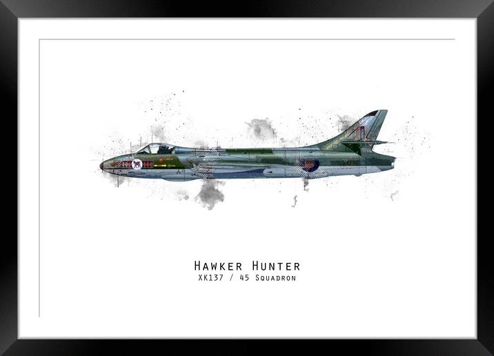 Hunter Sketch - XK137 Framed Mounted Print by J Biggadike