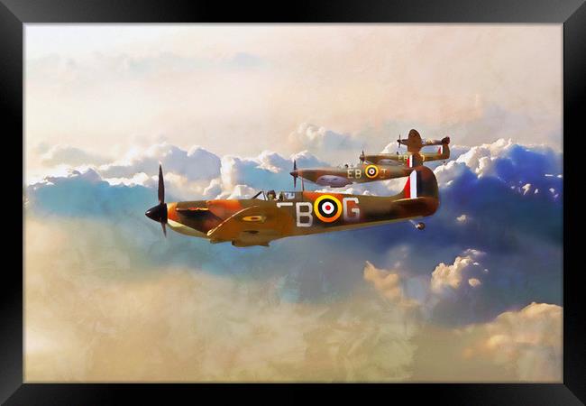 41 Squadron Spitfires Framed Print by J Biggadike