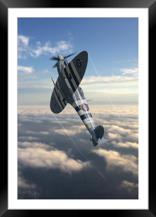 Spitfire AB910 Climb Framed Mounted Print by J Biggadike