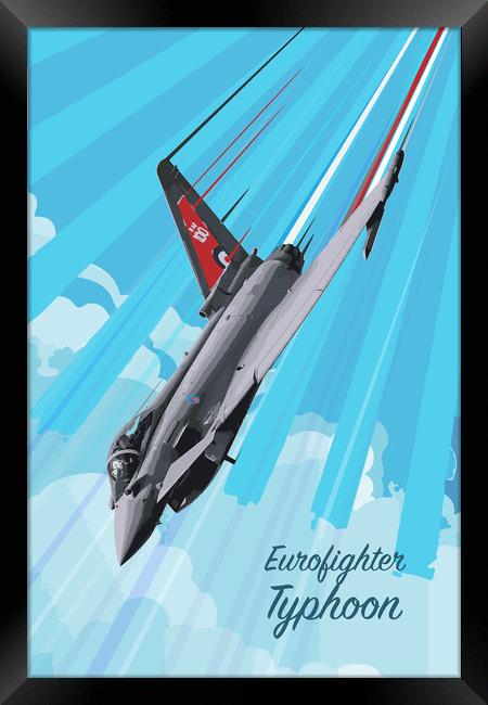 RAF100 Eurofighter Typhoon Pop Art Framed Print by J Biggadike
