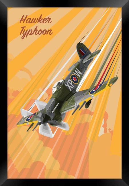 Hawker Typhoon Pop Art Framed Print by J Biggadike