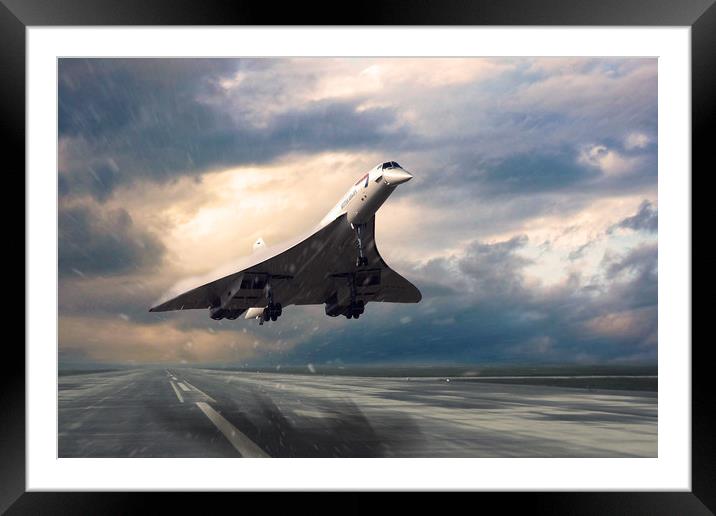 Concorde Rainy Arrival Framed Mounted Print by J Biggadike