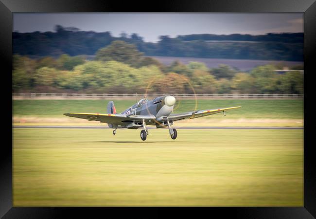 Spitfire MH434 Takes Off Framed Print by J Biggadike