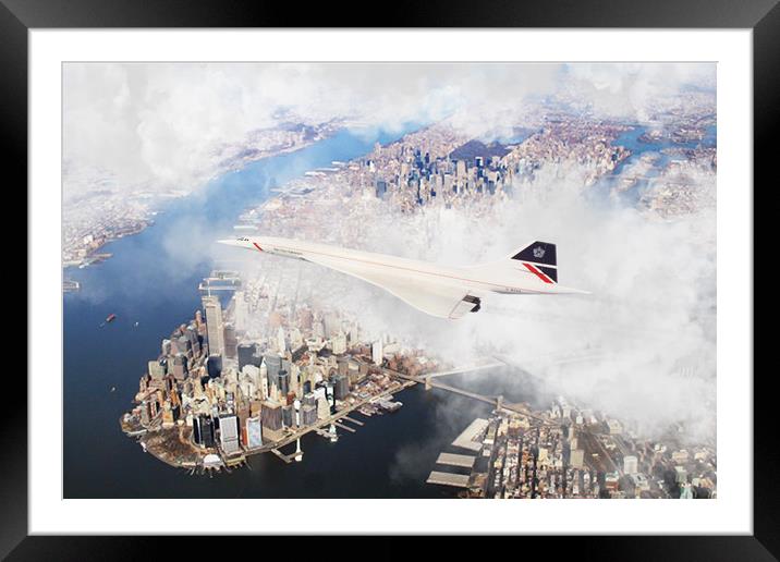 Concorde New York Framed Mounted Print by J Biggadike