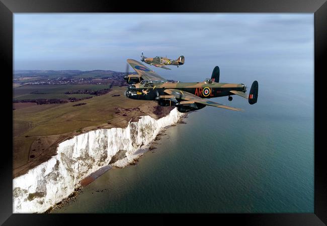 Lancaster and Hurricane Framed Print by J Biggadike