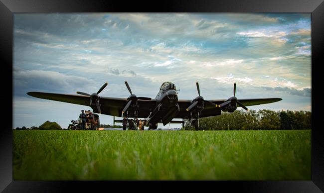 Lancaster Bomber - Crew In Framed Print by J Biggadike