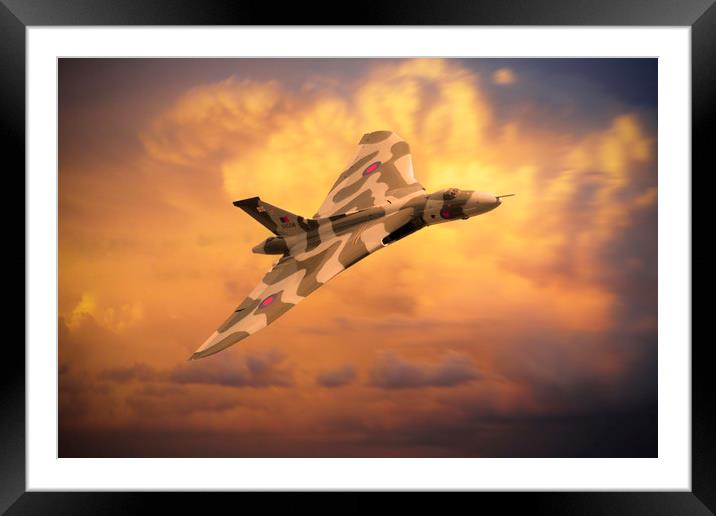 Avro Vulcan Bomber Sunset Framed Mounted Print by J Biggadike