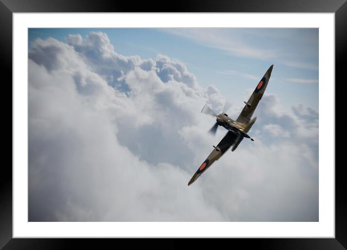 Spitfire Aerial Ace Framed Mounted Print by J Biggadike