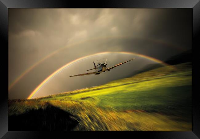 Man Will Send His Angels - Supermarine Spitfire Framed Print by J Biggadike