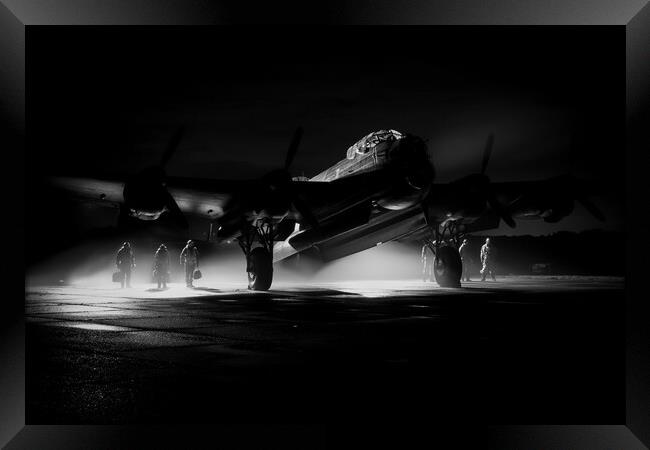 Lancaster Bomber Ghost Crew Framed Print by J Biggadike