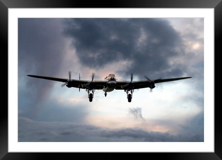 Lancaster Bomber Returns Framed Mounted Print by J Biggadike