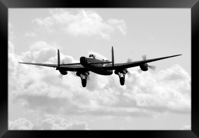 Lancaster Bomber Landing Framed Print by J Biggadike