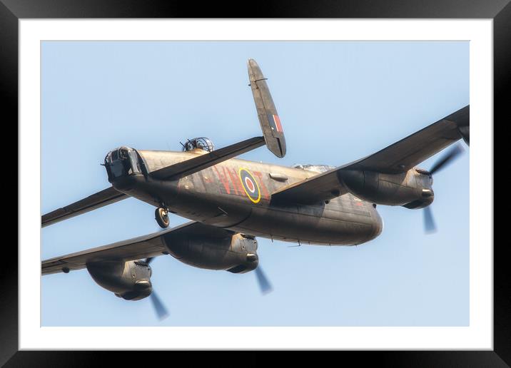 Golden Lancaster BOmber Framed Mounted Print by J Biggadike